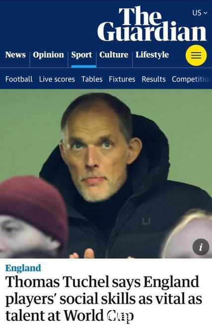 英格兰世界杯选人标准:社交技能、人格魅力 英格兰世界杯选人标准:社交技能、人格魅力